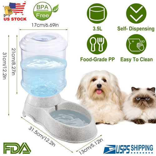 Automatic Gravity Pet Water Dispenser for Dogs & Cats – 1 Gallon (3.5L)