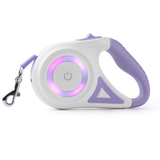 LED Retractable Dog Leash – 16ft with Flashlight & Waste Bag Dispenser